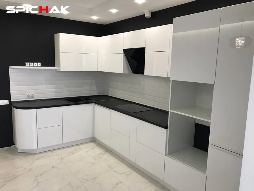 Кухня с фасадами МДФ краска глянец